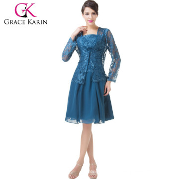 Grace Karin Two-pieces Set Lace &amp; Chiffon Mãe dos vestidos de noiva CL6235